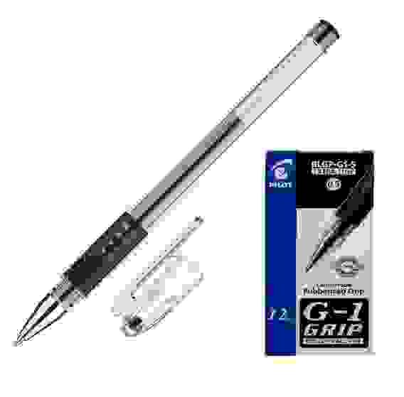 Ручка PILOT G-1 Grip 0.5 мм, гелевые черные чернила, грип