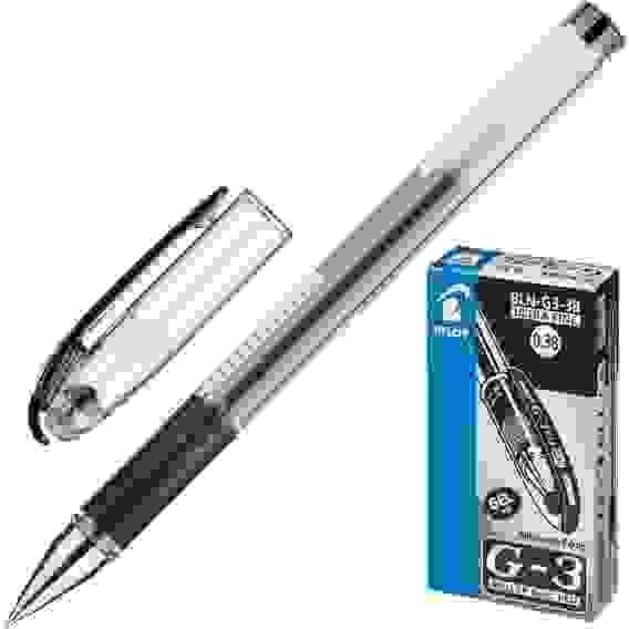 Ручка PILOT G-3, 0.38 мм, гелевые черные чернила, грип