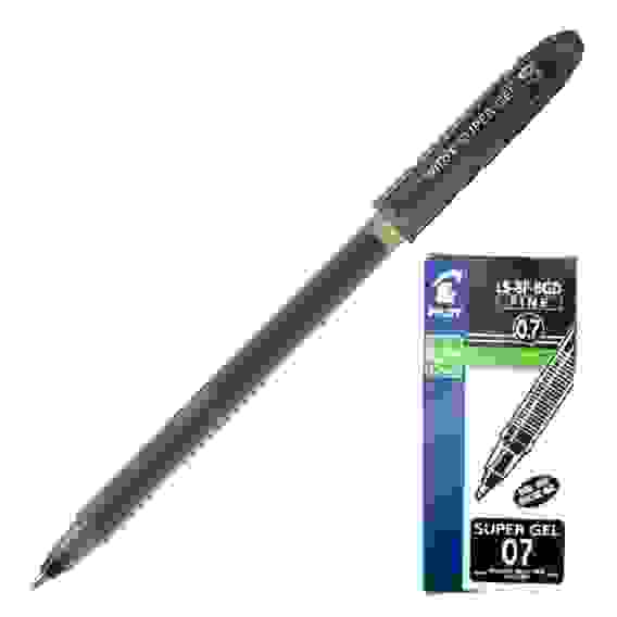 Ручка PILOT Super Gel 0.7 мм гелевые черные чернила