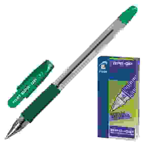 Ручка PILOT BPS-GP F (0.7 мм), шариковая, зеленые чернила, грип