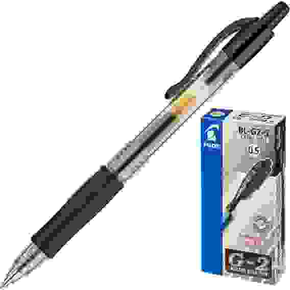 Ручка PILOT G-2, 0.5 мм, автоматическая, гелевые черные чернила, грип