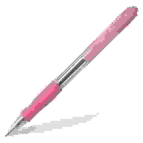 Ручка PILOT Super Grip F (0.7 мм), шариковая автоматическая, синие чернила, грип, розовый корпус