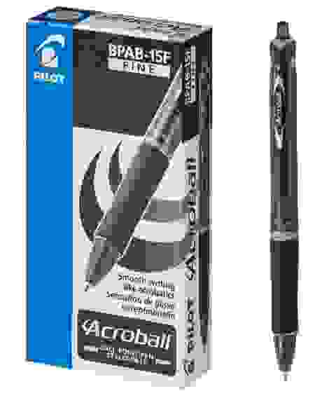 Ручка PILOT Acroball 15F (0.7 мм), шариковая автоматическая, черные чернила, грип