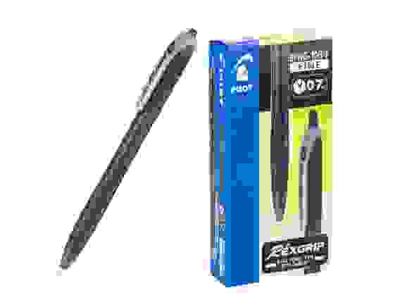 Ручка PILOT RexGrip F (0.7 мм) шариковая автоматическая, черные чернила, грип