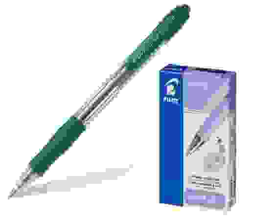 Ручка PILOT Super Grip F (0.7 мм) шариковая автоматическая, зеленые чернила, грип