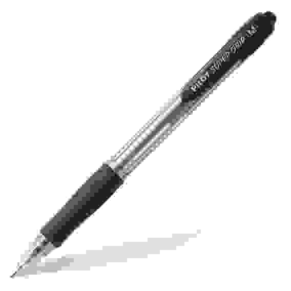 Ручка PILOT Super Grip M ( 1.0 мм) шариковая автоматическая, черные чернила, грип