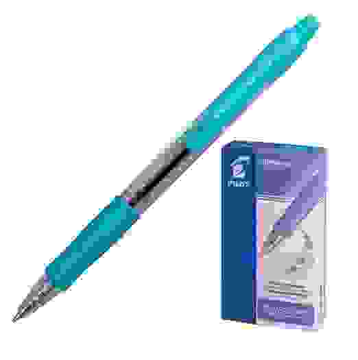 Ручка PILOT Super Grip F (0.7 мм) шариковая автоматическая, синие чернила, грип, голубой корпус