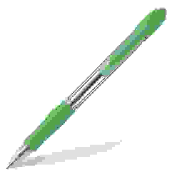 Ручка PILOT Super Grip F (0.7 мм) шариковая автоматическая, синие чернила, грип, салатовый корпус