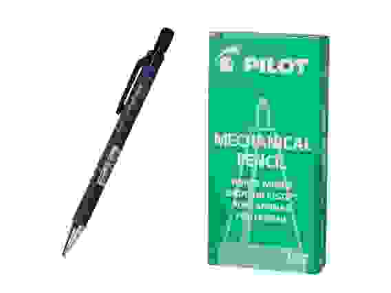 Карандаш механический PILOT, H-165, 0,5 мм, с ластиком, синий прорезиненный корпус