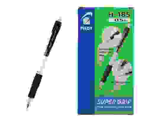 Карандаш механический PILOT Super Grip H-185, 0.5 мм, с ластиком, черный корпус