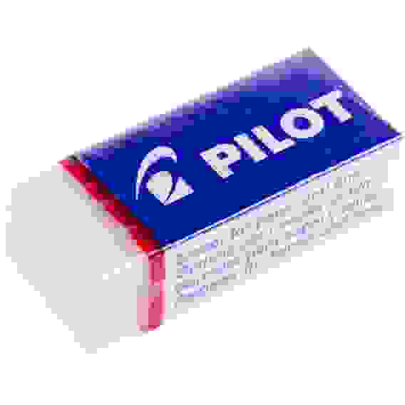 Ластик PILOT EE-101, д/черногр. каранд., каучук, 42х18х11 мм в карт.держателе белый