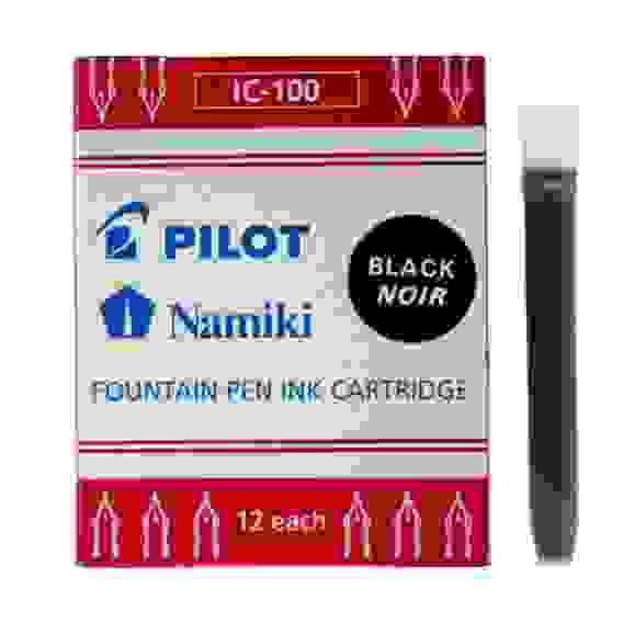 Картриджи PILOT для перьевых ручек черные, 12 шт