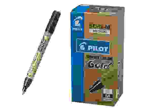 Маркер-краска PILOT Super Color, лаковый, золотой, 2мм , круглый, алюминиевый корпус