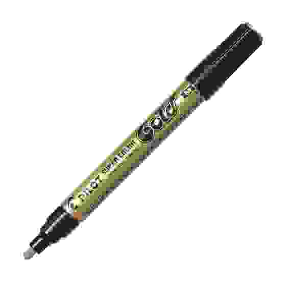 Маркер-краска PILOT Super Color, лаковый, золотой, 2мм , круглый, алюминиевый корпус