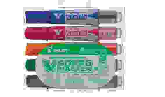 Набор маркеров PILOT V-BOARD Master по доске, 5 цв, 2-4 мм, сменный картридж