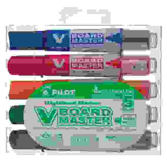 Набор маркеров PILOT V-BOARD Master по доске, 5 цв, 2-4 мм, сменный картридж