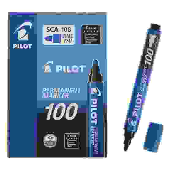 Маркер PILOT SCA-100 перманентный, синий, круглый наконечник 1 мм