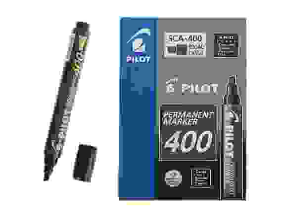 Маркер PILOT SCA-400 перманентный, черный, скошенный наконечник 1-4 мм