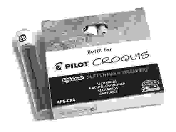 Грифели PILOT д/механических карандашей 3.8 мм Croquis, 6B, 2 шт